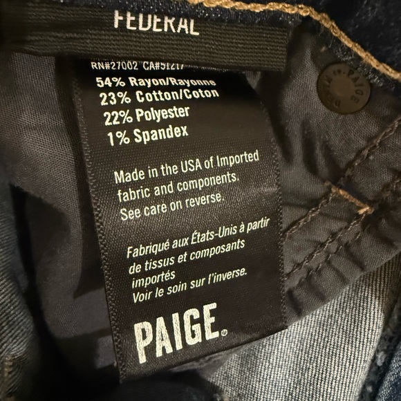 PAIGE Men's Federal Straight Leg Jeans in Dark Blue - Picture 5 of 6